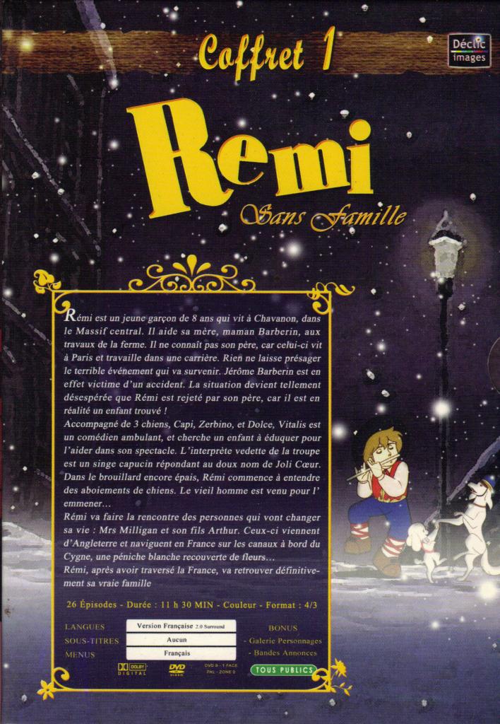 Remi sans famille - Coffret 01 Verso